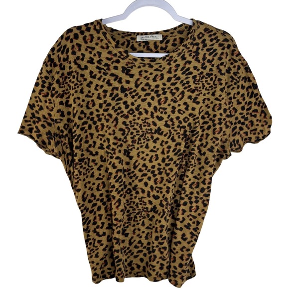 We The Free Tops - We The Free Free People Leopard Print Relaxed Fit Crew Neck Tee Shirt Medium